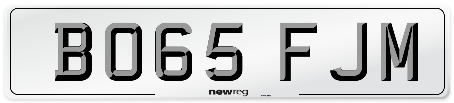 BO65 FJM Number Plate from New Reg